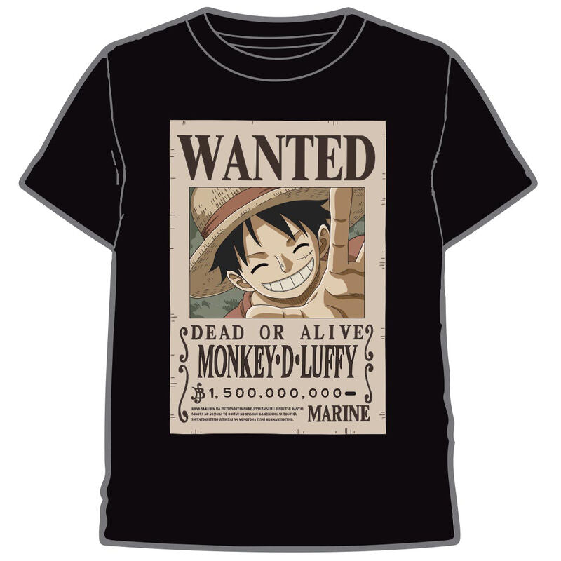 Camiseta Wanted Luffy One Piece adulto.