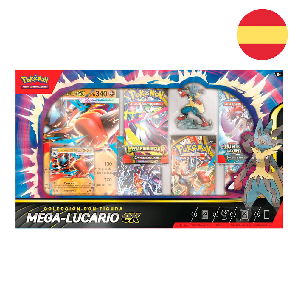 Blister cartas Mega Lucario Ex Pokemon español.