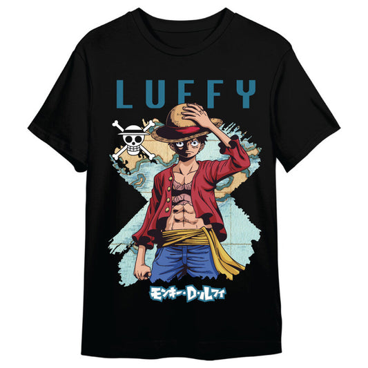 Camiseta Monkey D. Luffy Map One Piece adulto.