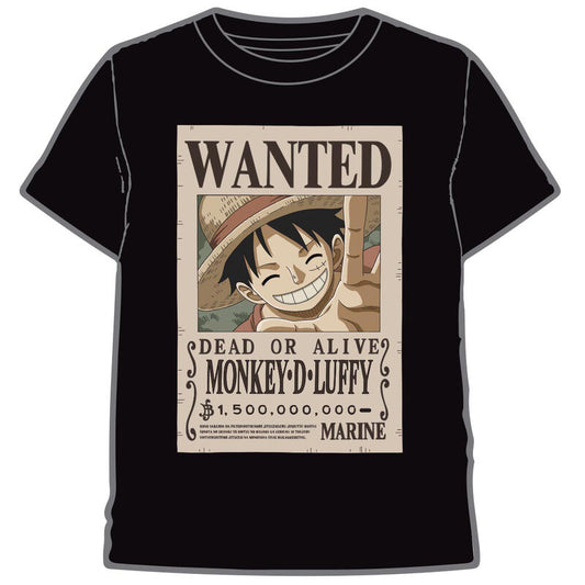 Camiseta Wanted Luffy One Piece adulto.