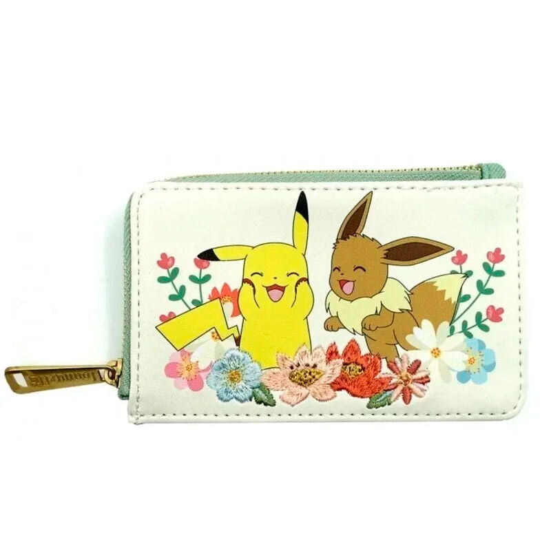 Tarjetero Pikachu & Eevee Floral Loungefly.